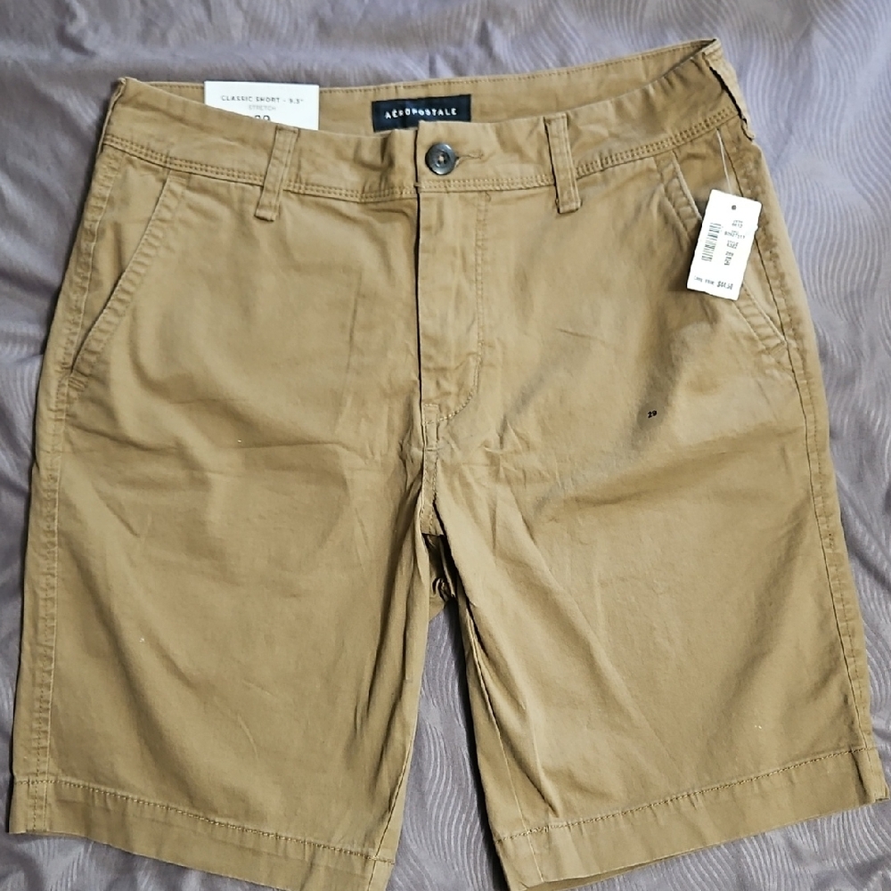 Aeropostale Tan Flat Front Shorts Casual Wear